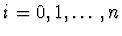 $i=0,1,\dots,n$
