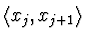 $\left< x_j, x_{j+1} \right>$