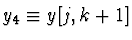 $y_4 \equiv y[j, k+1]$