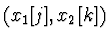 $(x_1[j], x_2[k])$