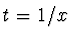 $t = 1/x$